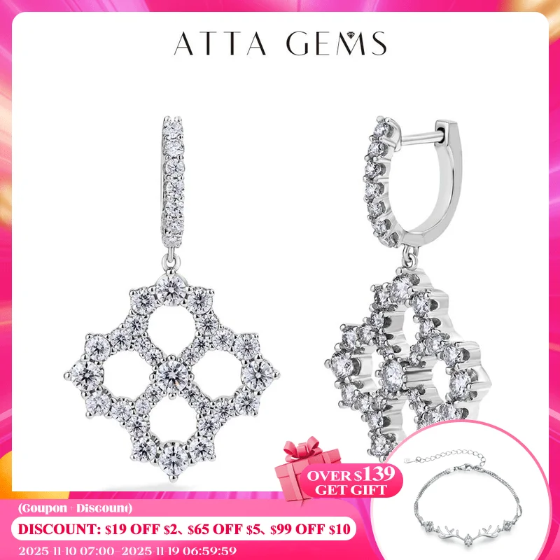 

Женские серьги из серебра 925 пробы, с муассанитом