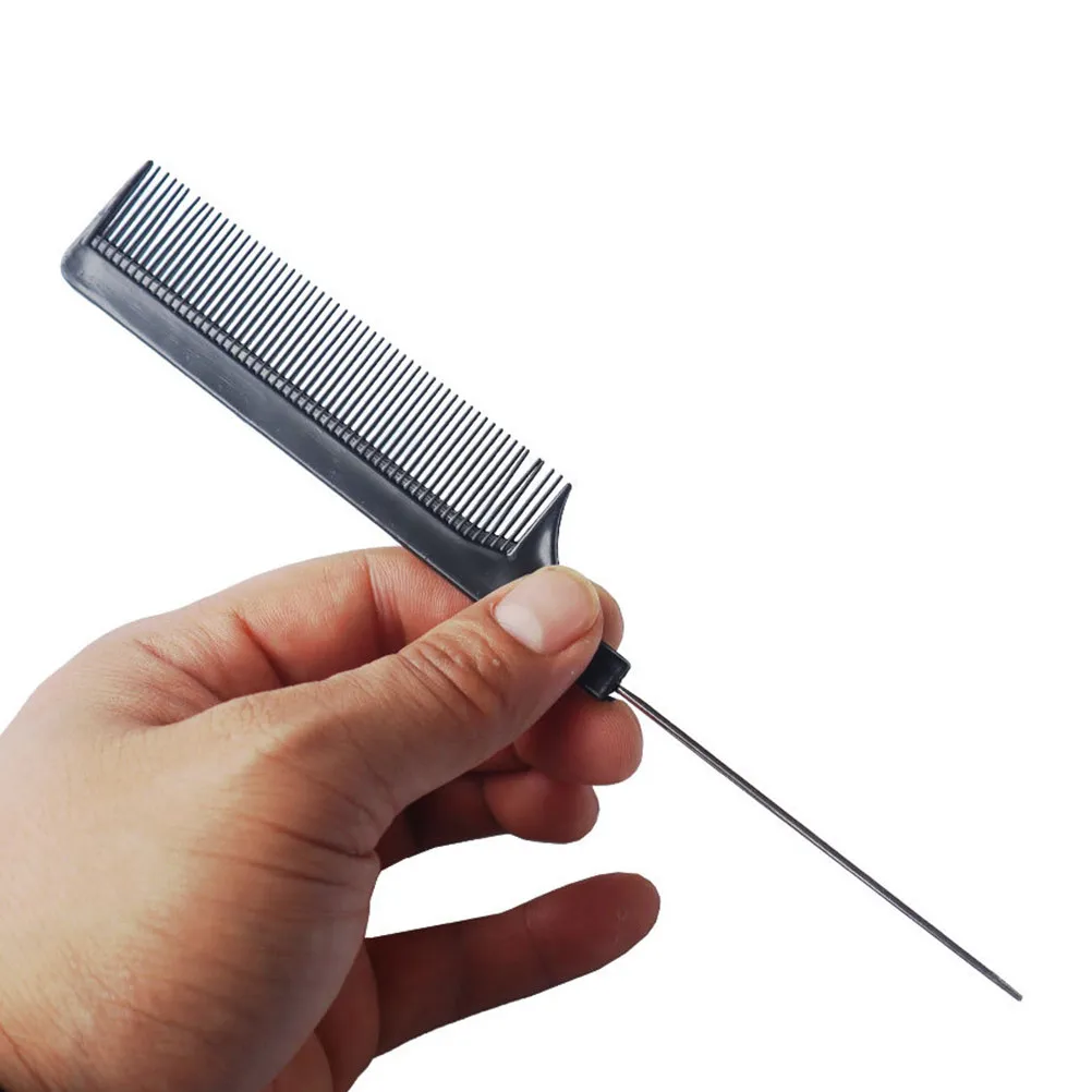1Set Wide Tooth Multi- Hair Comb Kit Plastic Tail Comb Alligator Clips Hairdressing Styling Dyeing Tools Black