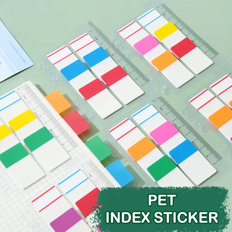 New 60Sheets Colorful Transparent Fluorescent Index Tabs PET Note Page Marker Planner Stickers Classification Writing Office