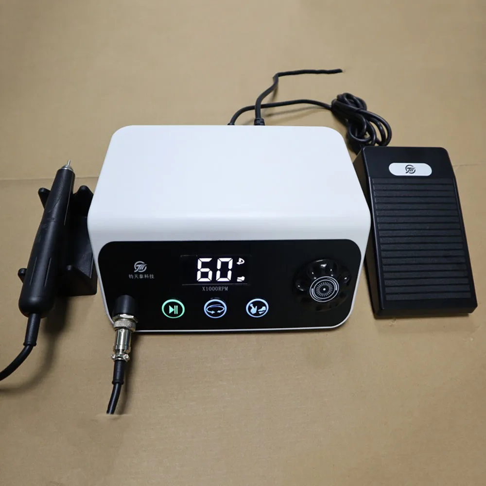 60000RPM Brushless Dental Micromotor, 8Ncm High Torque Handpiece, 0.02mm High Precision, 217g Lightweight, Foot Pedal Control fo