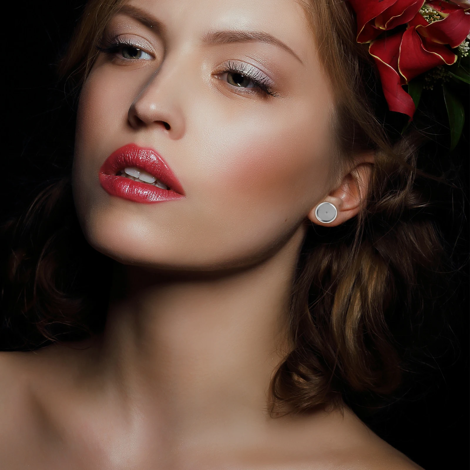 

20pcs Stud Bezel Diy Earring Bezel Trays Blank Earring Posts 10mm Metal Diy Jewelry Making Supplies Craft Accessories