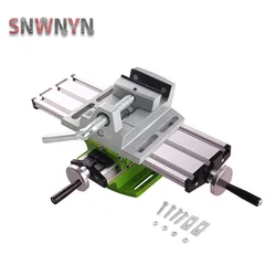 Mini fraiseuse multifonctionnelle de précision, étau de perceuse d'établi, table de travail, réglage de l'axe X et de l'axe Y, table des coordonnées, étau à pinces plates de 2.5 po