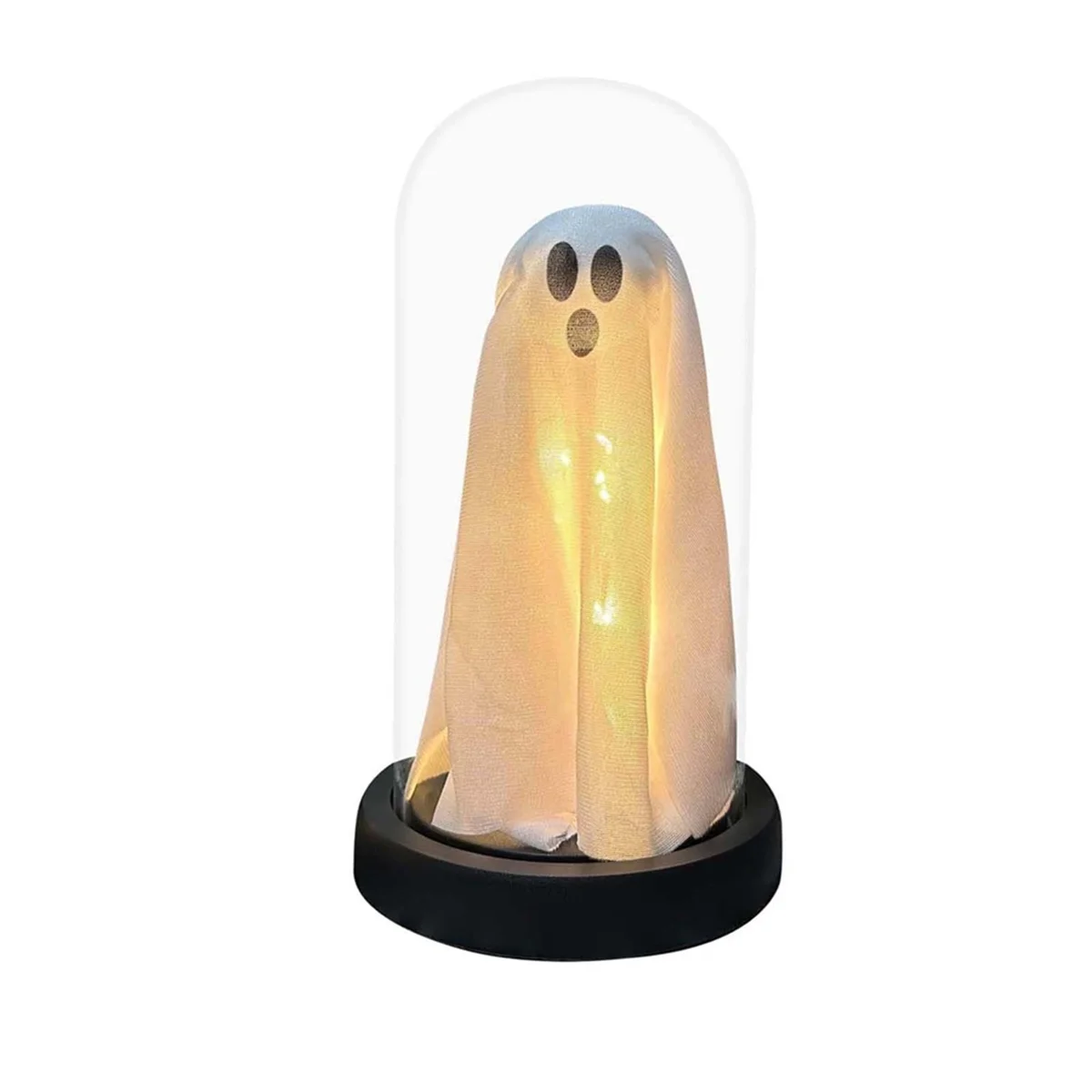 Halloween Light Up Ghost Halloween Decor Ghost in Glass Cloche Cute Ghost with Light for Fireplace Halloween Decorations