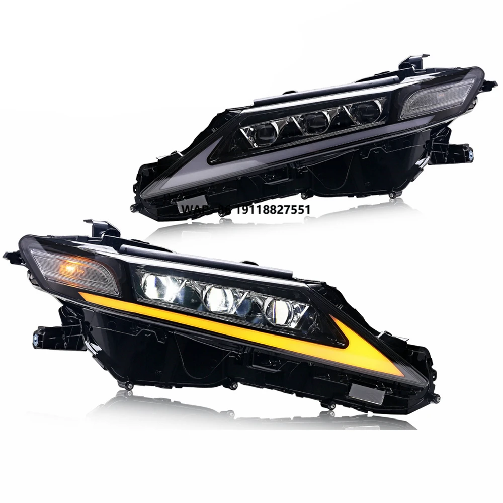 

Black LED Sequential Front Lamp Headlights Headlamps Assembly Clear for 2018-2023 Camry 8Th Gen Left+Right Side 2019 2020