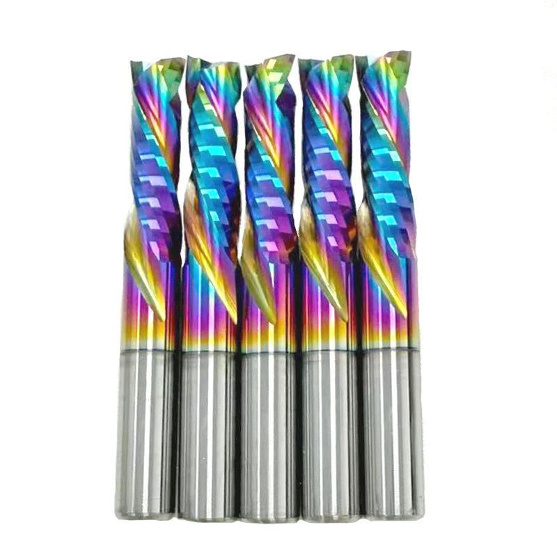 1PCS woodwork milling cutter UP & DOWN Cut 2 Flutes Spiral Carbide Milling Tool CNC Router Compression Wood End Mill Cutter Bits