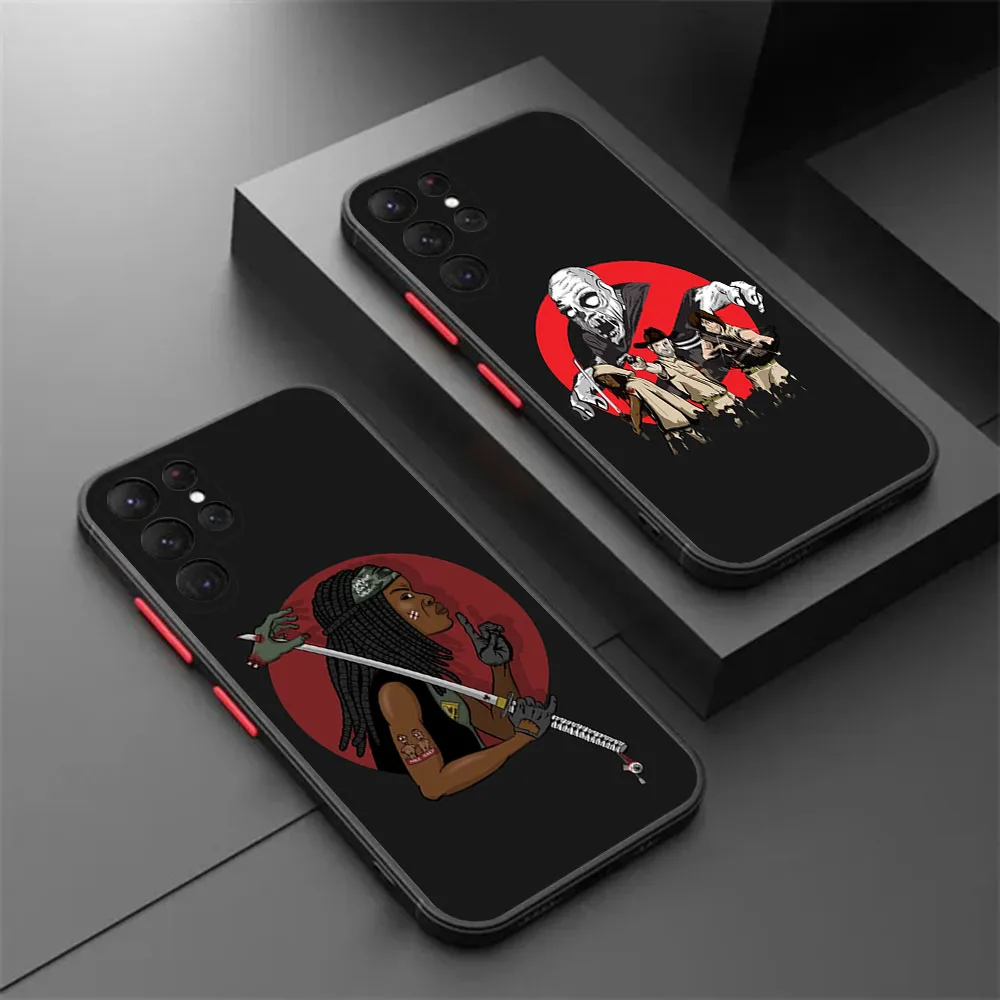 Phone Case For Samsung S21 Plus S24 S23 S22 S20 Ultra A53 A54 A71 A72 A73 A34 A51 A52 The Walking Dead Translucent Back Cover