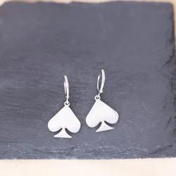 Chandler Playing Card Heart Earring Peach Heart Hoop Earrings Birthday Party Anniversary Stainless Steel Jewelry Gift for Women
