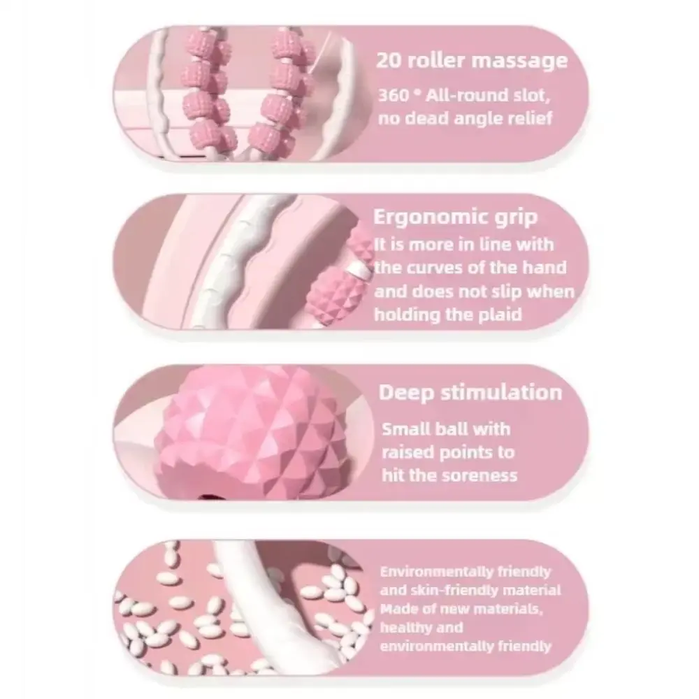 360° Muscle Roller Massager Double Row Design Clip Leg Feature Legs Acupressure Massager Bear Shape Deep Tissue Massage