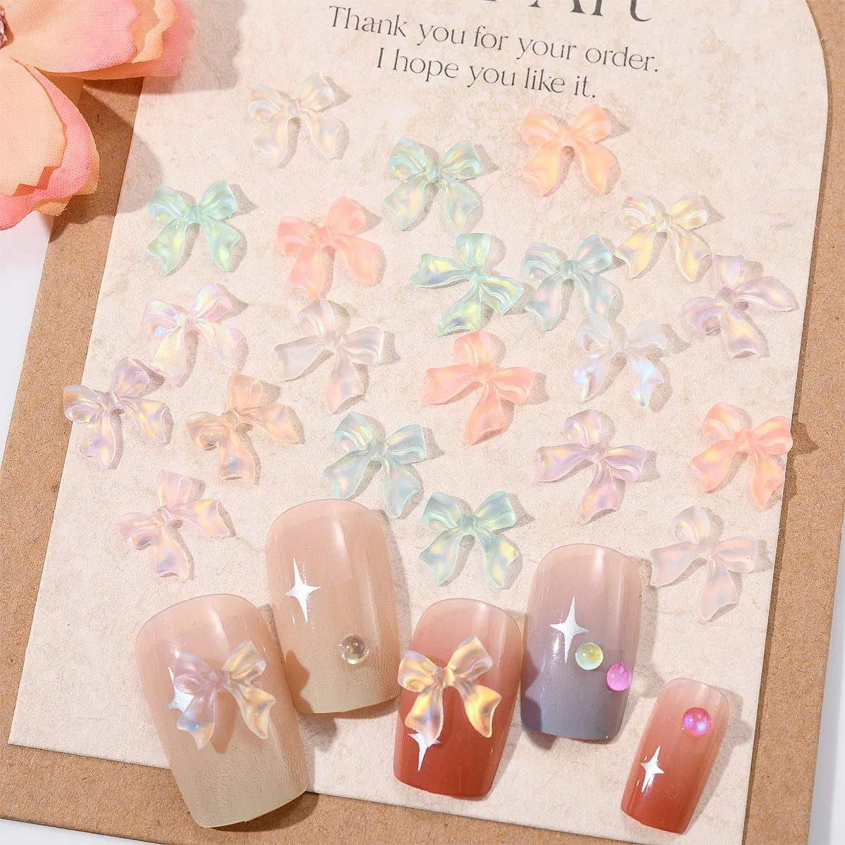 

50 шт., ленты для ногтей Aurora Mocha, разноцветные детали для дизайна ногтей, декор, 3D смола, стразы, аксессуары для ногтей, принадлежности для маникюра