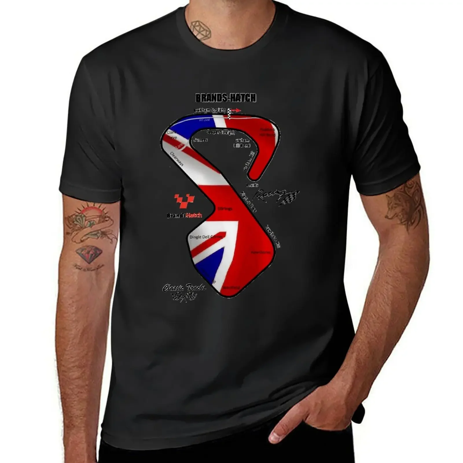 Brands-Hatch Racing Track T-Shirt quick drying vintage clothes sports fans mens t shirts