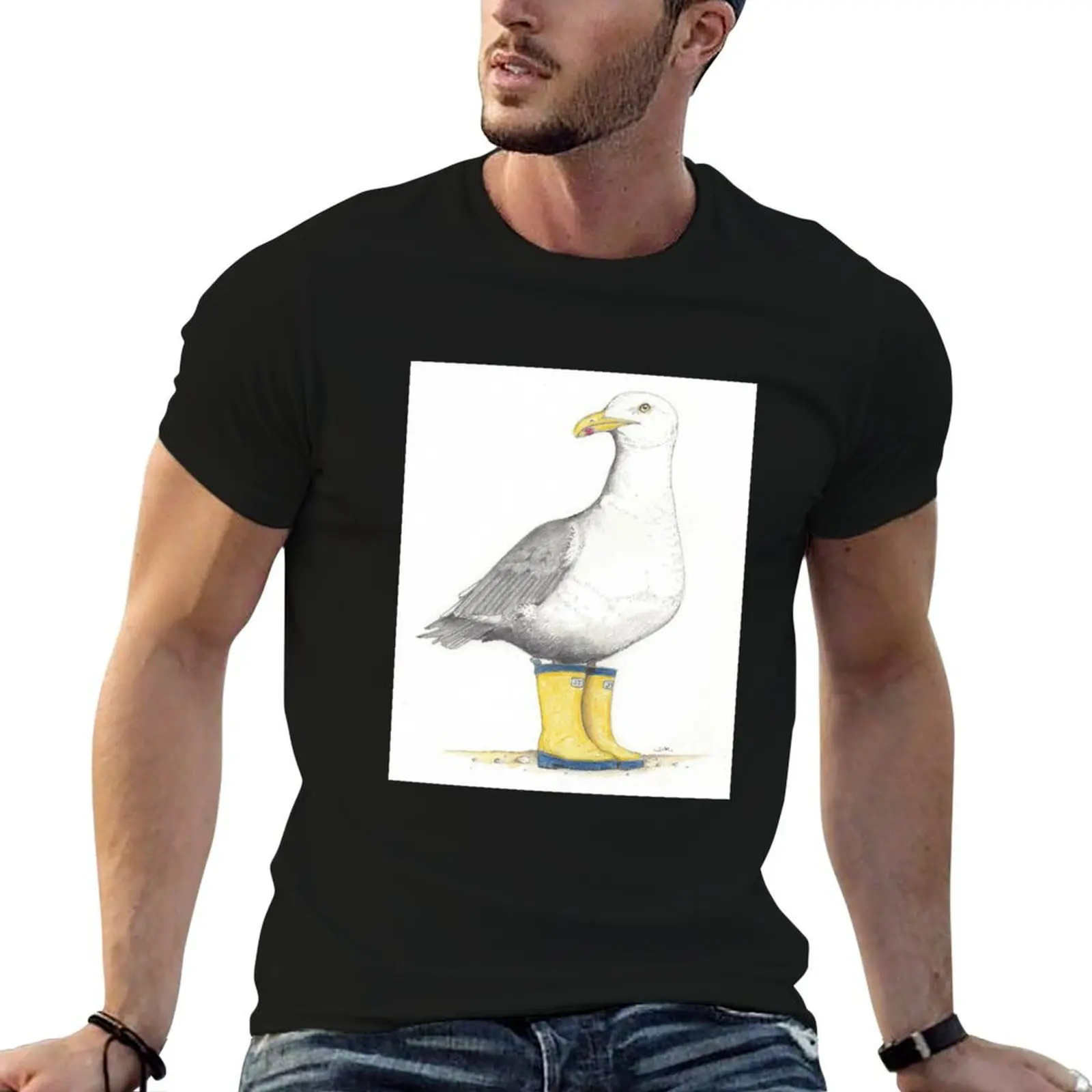 Seagull in rubber boots T-Shirt aesthetic clothes custom t shirt graphic t shirt vintage t shirts men