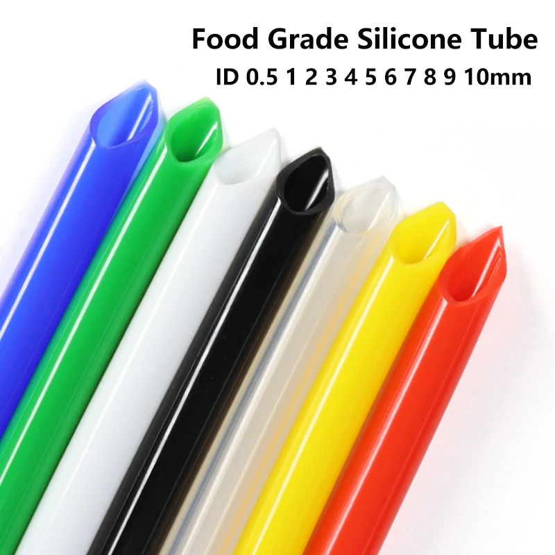 Tubo de Silicone de Grau Alimentício 5M Colorido ID0.5 1 2 3 4 5 6 7 8 9 10mm Conector de Água para Aquário, Bomba de Lago, Mangueiras Flexíveis de Borracha