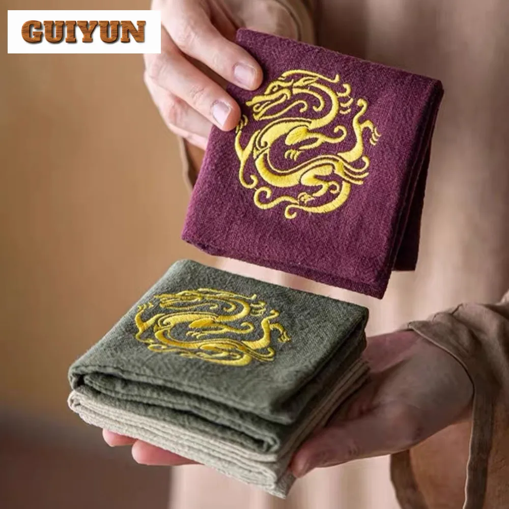 1pc Zen Cotton Linen Xianglong Tea Towel Thickened Water Absorbing Table Cloth Heat Insulated Pad Pot Dry Soaked Napkins Tea Mat