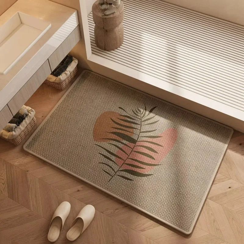 Round Rubber Home Entrance Floor Mat,  Wear-resistant Easy Clean Decorative Rug For Indoor Porch Entryway Household Use