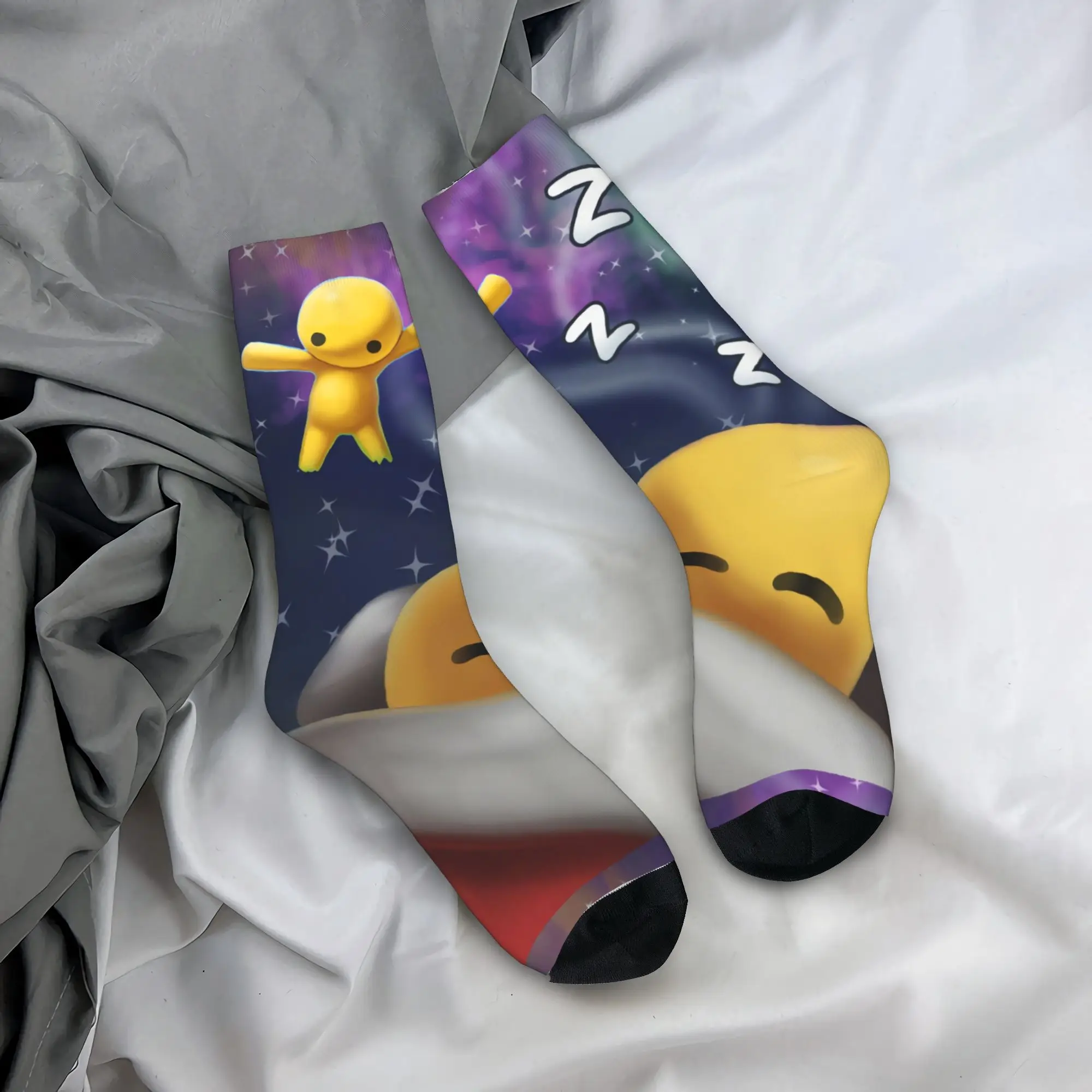 Wobblys Life Gaming Funny Socks  Funny Stockings Men's Medium Soft Running Socks Spring Graphic Anti Skid Socks