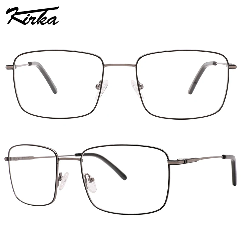 

Kirka Male Eyeglasses Frame Metal Flat Rectangle Glasses Painting Colors Temples Prescription Lenses Optic Glasses MM2059