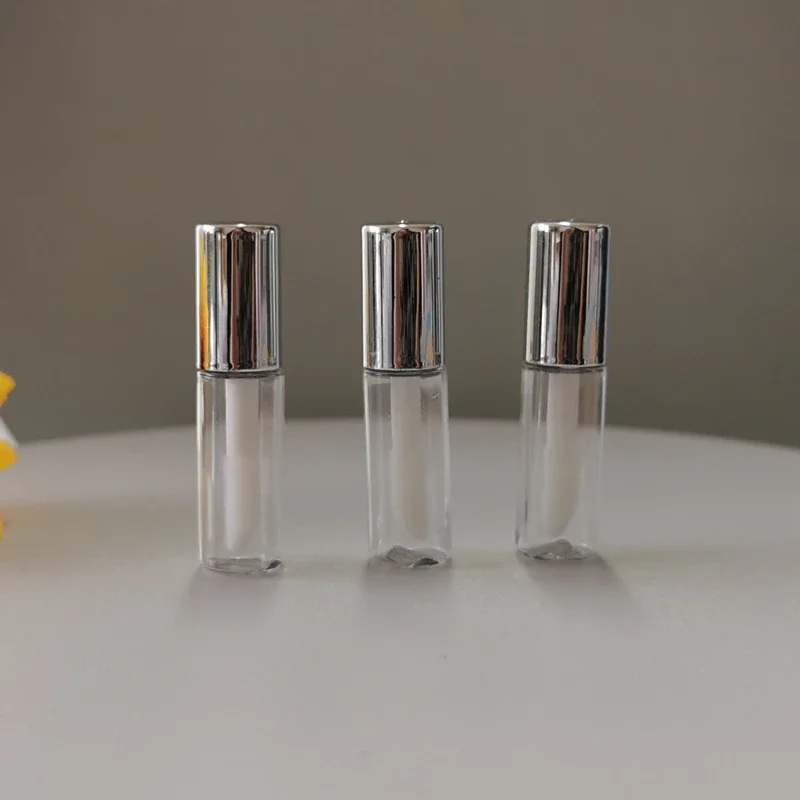 1.2ML Lipstick Container Round Mini Lipgloss Sample Tube Refillable Bottles Rubber Inserts Travel Split Charging Cosmetic Gold