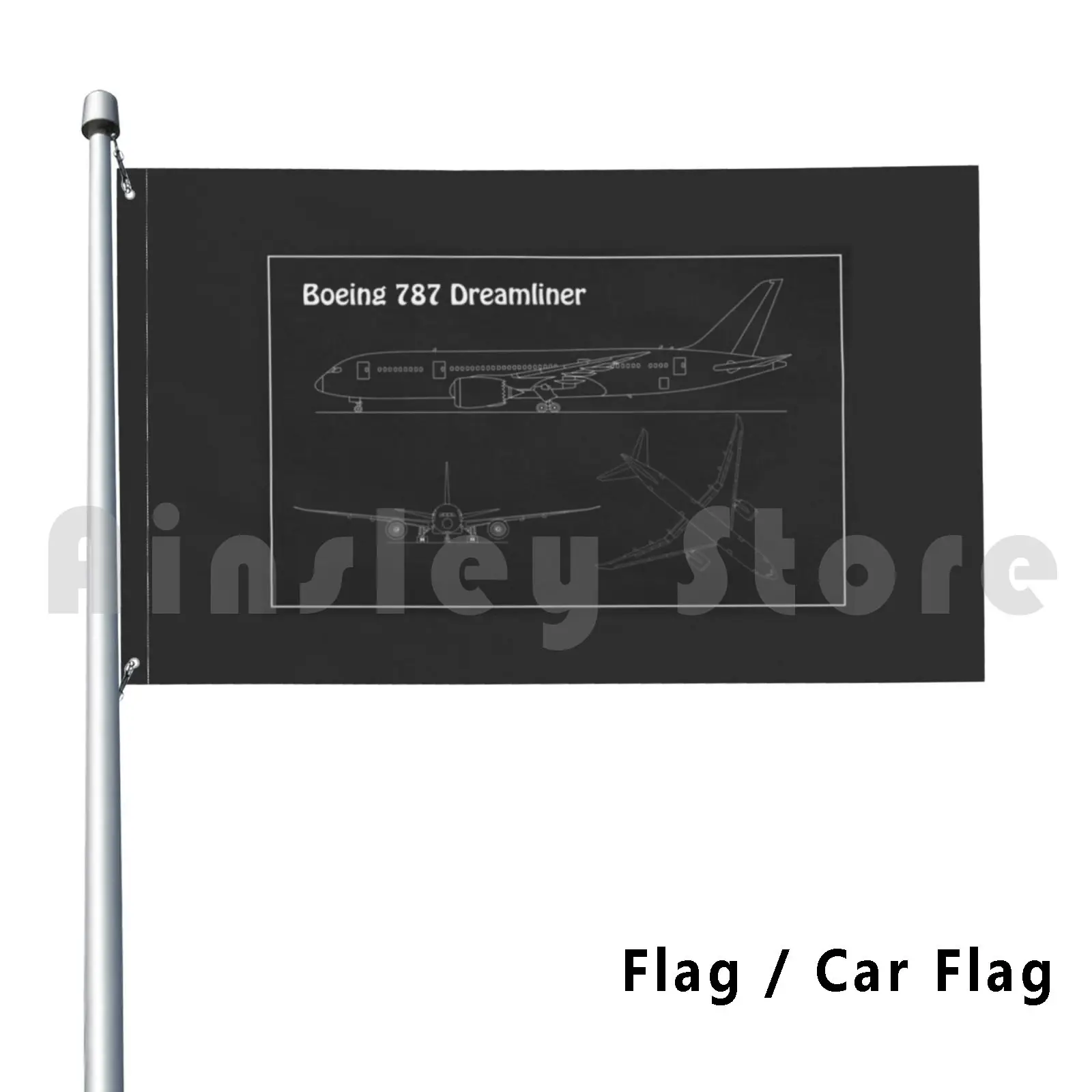 Boeing 787 Dreamliner-Airplane Blueprint. Drawing Plans Or Schematics For Boeing 787 Outdoor Decor Flag Car Flag Boeing