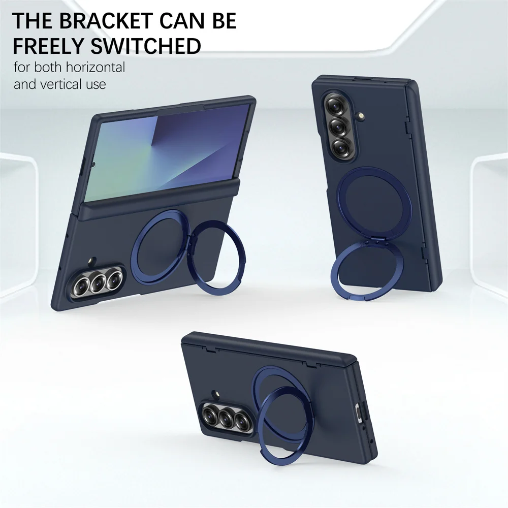 

Противоударный шарнир 360° ° Чехол для телефона с вращающейся магнитной подставкой для Samsung Galaxy Z Fold 7 Fold7, чехол для беспроводной зарядки Magsafe