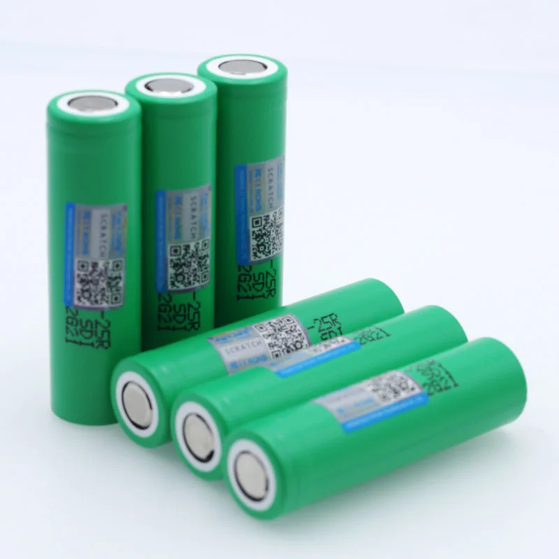 جديد الأصلي 18650 2500 mAh بطارية قابلة للشحن 3.6 فولت 18650-25R 20A بطاريات التفريغ لاستخدام الأدوات الكهربائية