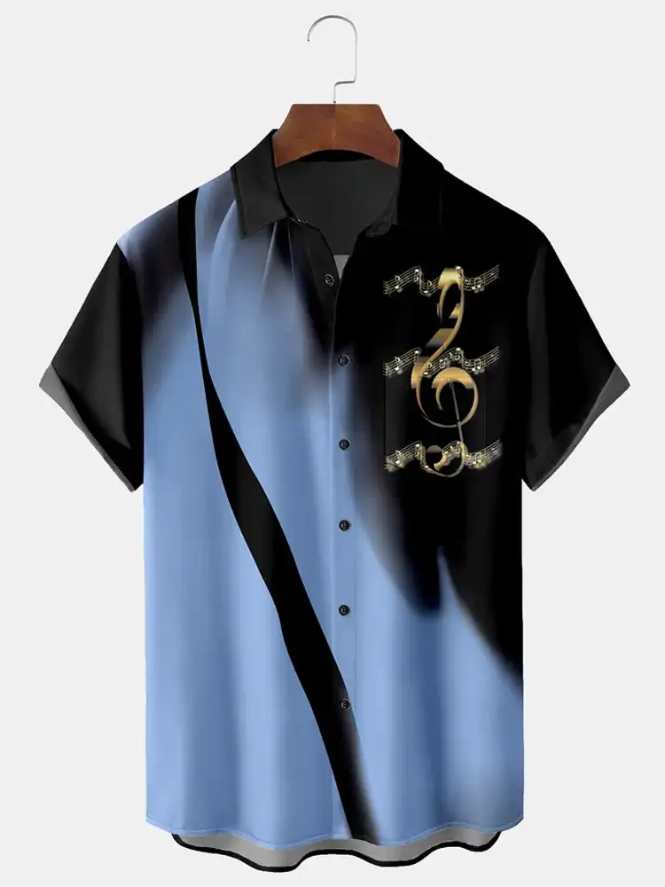 

Мужская рубашка с короткими рукавами, Повседневная Модная и удобная бегущая рубашка с гавайским лацканом и художественным принтом, новинка 2024