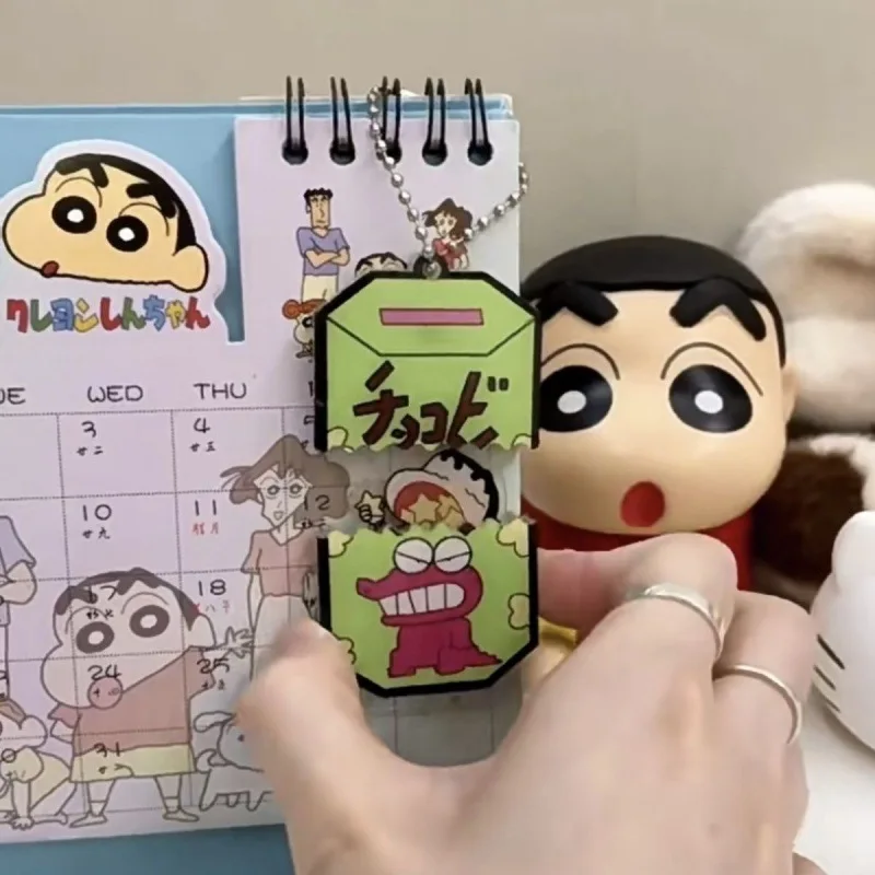 

Anime Crayon Shin-Chan Adjustable Keychain Cartoon Eating Cookies Schoolbag Pendant Decoration Toys Keyring Birthday Gifts