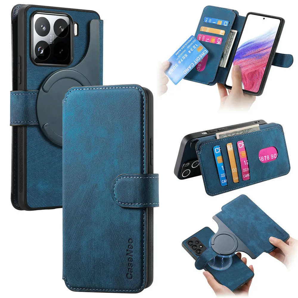 Pop Luxury Case For Xiaomi 15 5G 2 In 1 Detachable Leather Card RFID Funda Xiaomi 15 Case Mi Phone Xiaomi15 Magnetic Book Cover