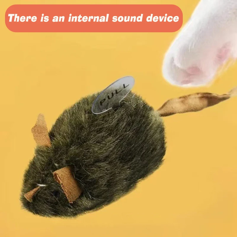Funny Plush Cat Toy Simulation Mouse Automatic Chirping Interactive Mice Cat Toy Bite Resistance Relieve Boredom Kitten Supplies 2
