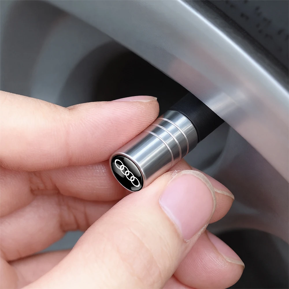 4Pcs Car Tire Valve Bolt-in Wheel Valve Stem Cap Cover Accessories for Audi Sline A1 A2 A3 A4 A4L A5  RS RS3 RS4 RS5 RS6 R8 S1 - view 5