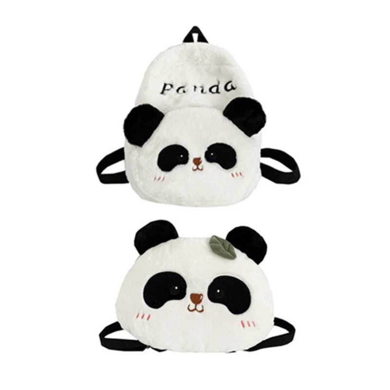 Cartoon Panda Shaped Backpack Bag with Adjustable Strap Plush Backpack