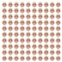 100pcs Natural Wood Beads Smiling Face Doll Head Loose Beads Charm Spacers for DIY Jewelry Making Handmade Accessories