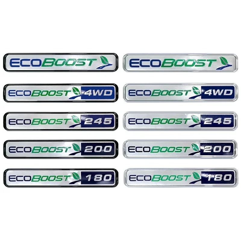 ABS Car Body Emblem Sticker Rear Trunk Badge Decal for Ford ECOBOOST 4WD 180 200 245 Fiesta Focus Mondeo Ranger Mustang Transit