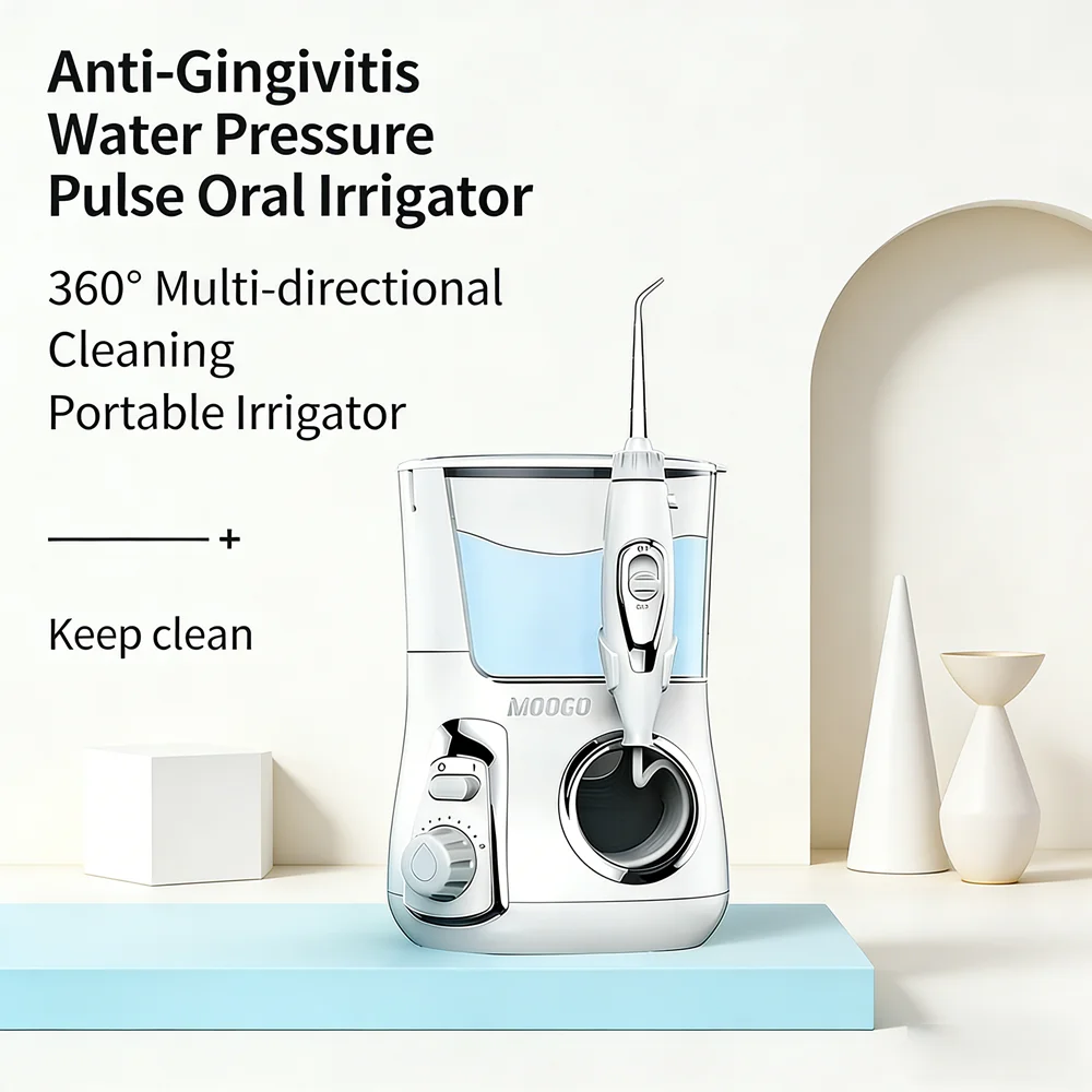 

Электрический настольный ирригатор для полости рта с 10 режимами, 800 мл, профессиональное устройство для удаления зубного налета с 5 сменными насадками