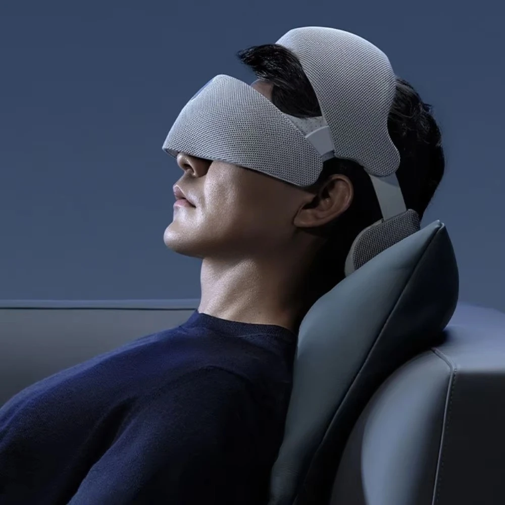 

IDream6 Foldable Electric Head Massager - Eye & Neck Massage Helmet with Heat, Kneading, Pressure Massage, and APP Control