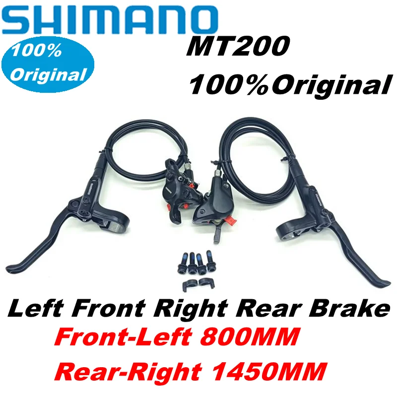 

Shimano MT200 Hydraulic Brake MTB Mountain Bike Disc Brake Set BL-MT200 BR-MT200 Left Front 800mm Right Rear 1450mm