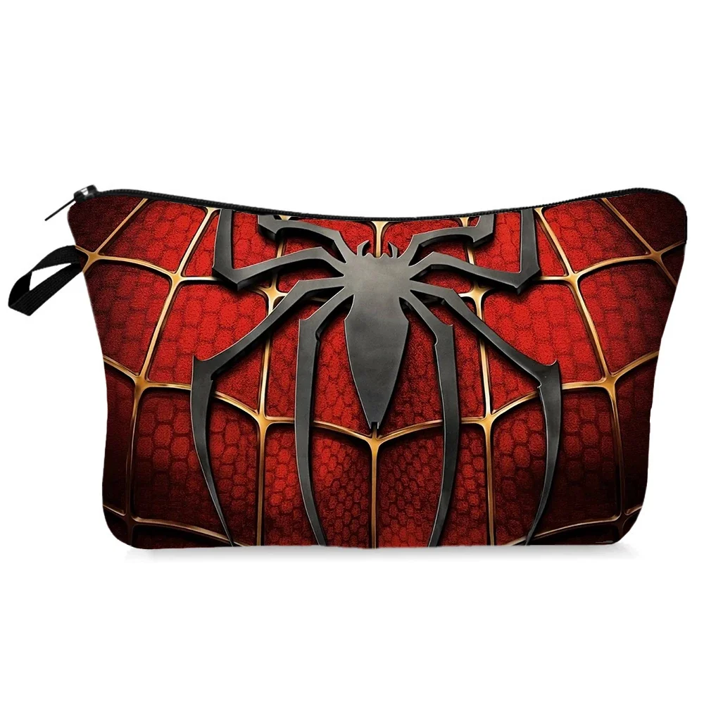 Marvel Heroes Spiderman Women Kid Cosmetic Bag Anime Cartoon Print for Girl Childern Female Coin Makeup Storage Purse Movie Gift