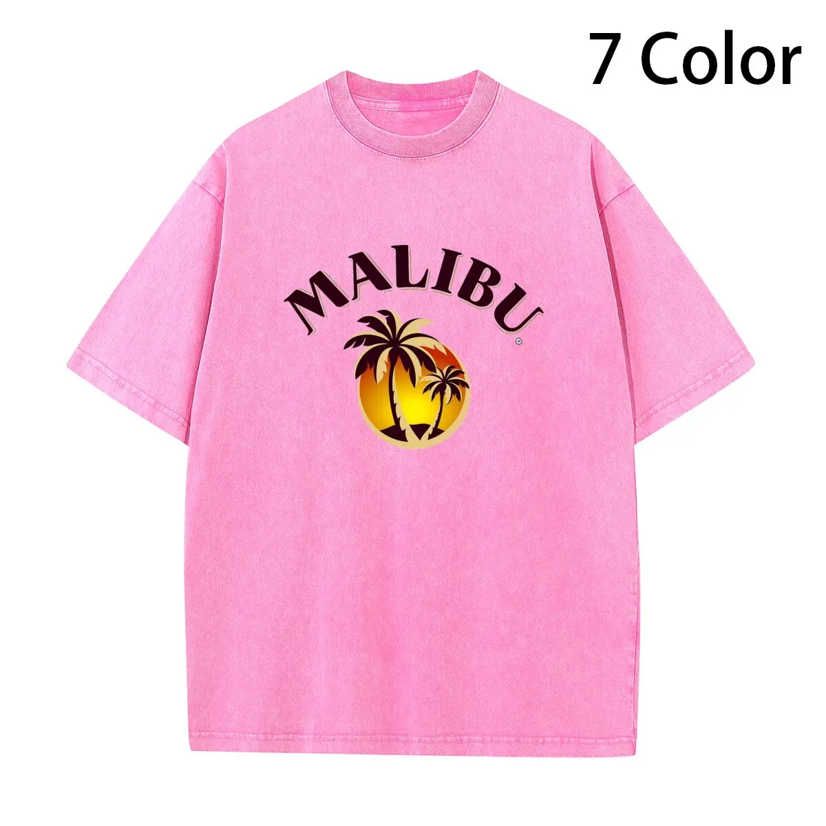 

Malibu Rum Washed T-Shirt black t shirts kawaii clothes quick drying t-shirt Short sleeve plain t shirts men