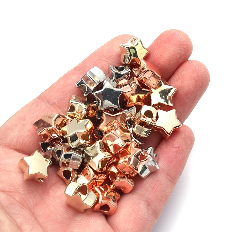 Louleur Herz Stern Runde CCB Perlen Großes Loch Perlen Für Schmuck Machen Lose Spacer Perlen DIY Armband Halskette Zubehör – Detail 6