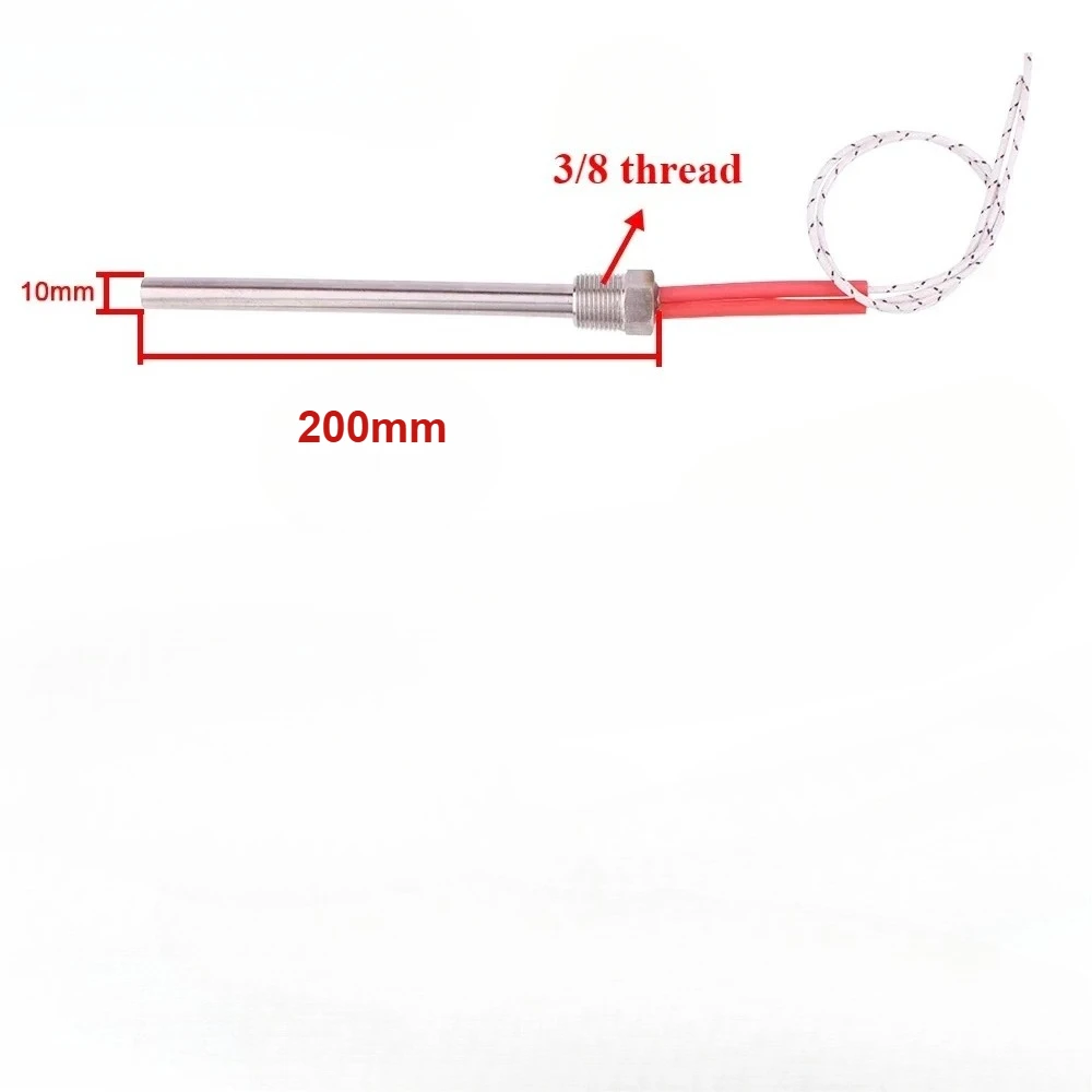 5pcs 3/8 thread 220v Cartridge Resistance Igniter Hot Rod 350w Wood Pellet Stove Parts 10x200mm Electric Fireplace