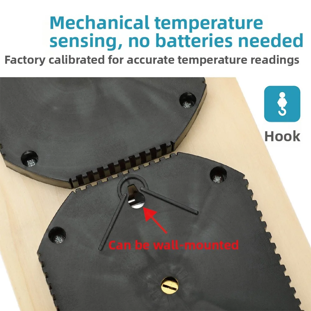 Termómetro e higrómetro para sauna 2 en 1, termómetro-higrómetro de madera Fahrenheit para sala de sauna, accesorios para sauna ﻿