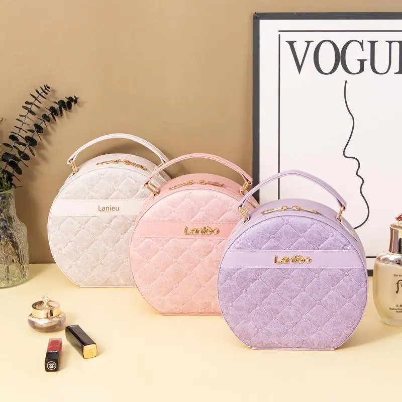 

22x10cm Large Capacity Makeup Organizer Bag Semi Circle Hand Carry Cosmetic Case Portable Travel Pouch Waterproof Stylish