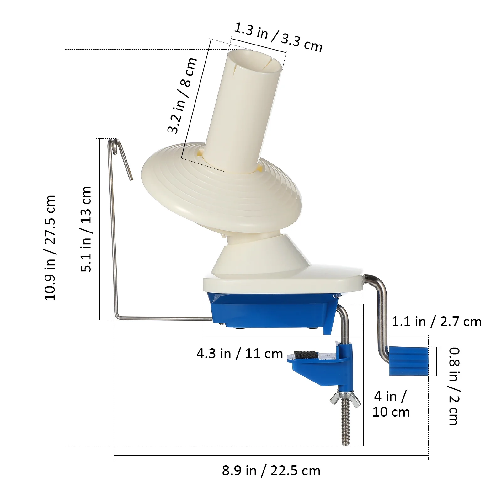 ماكينة لف كرات الغزل تعمل يدويًا، ماكينة حامل غزل كروشيه فعالة لتوفير الوقت، ماكينة حياكة بتصميم بلاستيكي قوي