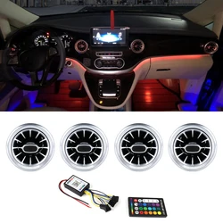 Car Accessories LED Front Dashboard Air Condition Vent Outlet Turbo Interior Trim For Mercedes Benz V Class W447 Vito V250 V260