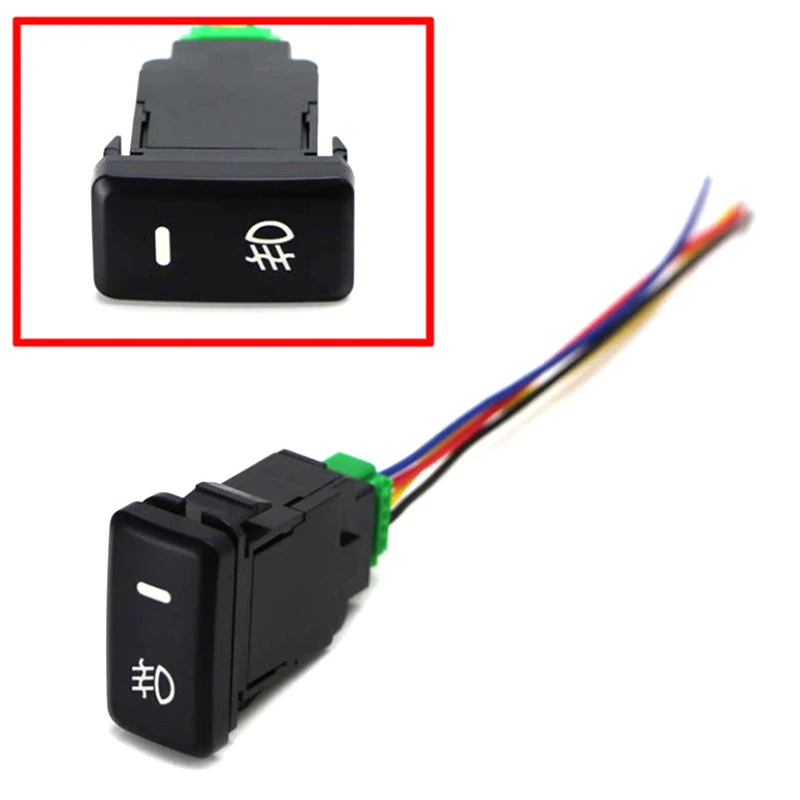 5-poliger LED-Auto-Nebelscheinwerfer, Ein-/Aus-Drucktastenschalter mit Draht für Civic Auto Repair Ersatz