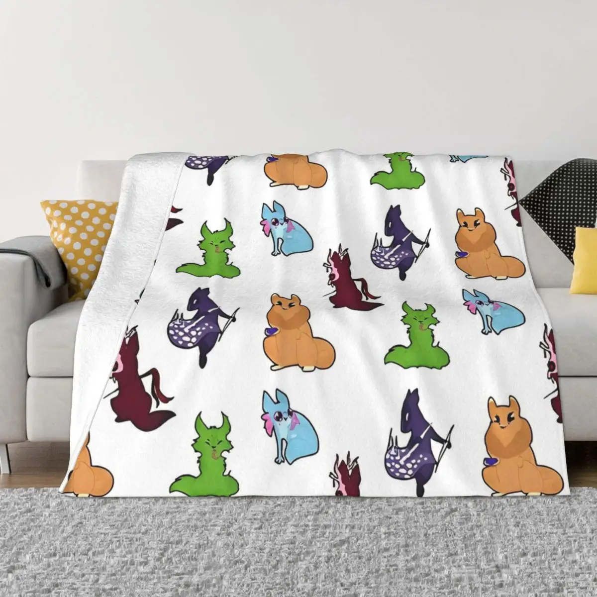 Manta de plumón Rain World de franela para otoño/invierno, mantas cálidas multifunción para ropa de cama, ropa de cama para coche