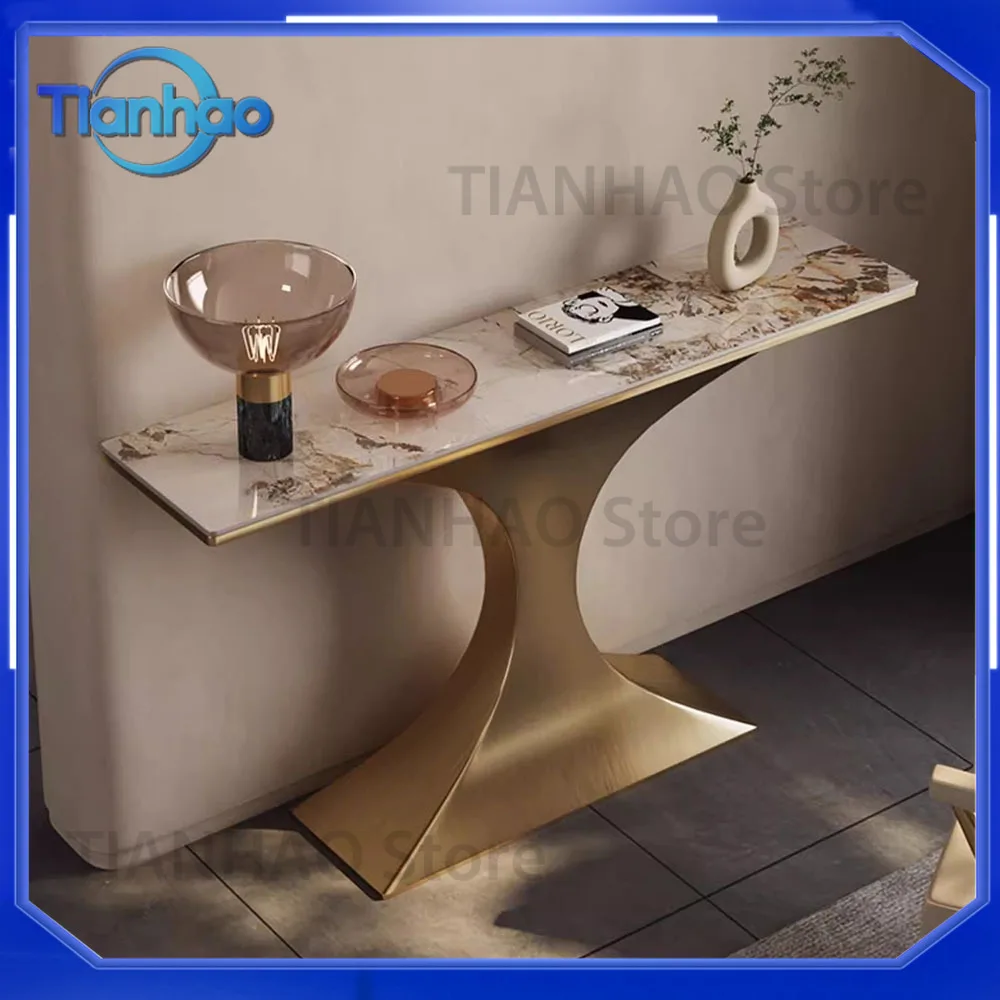Luxury Console Table for Modern Hallway Lobby Entrance Living Room Nordic Marble Metal Consolle Table for Ingresso Furniture
