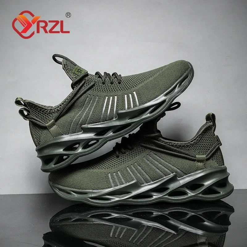 Yrzl tênis masculino confortável respirável sapatos de plataforma verão homem tênis de corrida respirável confortável caminhada homem