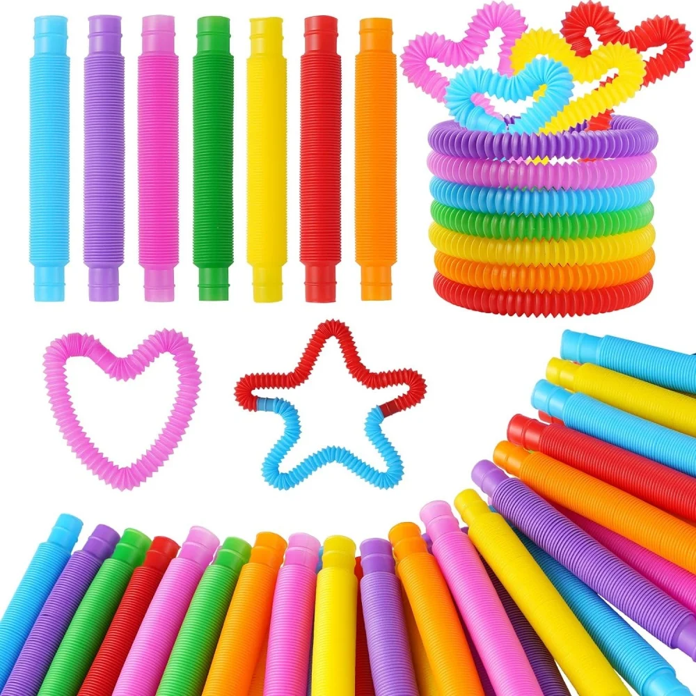 5Pcs/30Pcs Pop Tubes Sensory Toys, UrChoice Fine Motor Skills & Learning for Toddlers, Fidget Toys and Party Favors for Kids