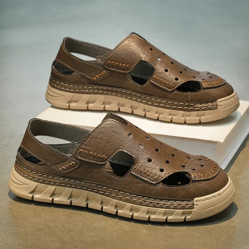 

Men's Summer 2026 New Thick Bottom Soft Bottom Anti-Slip Anti-Odor Beach Casual Work Hollow out Clog Shoes Breathable Casual ...