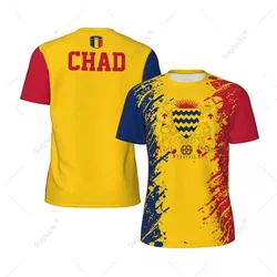 Exclusive design Chad Flag Grain 3D Printed Men For Running Bike Soccer Tennis Fitness Sports tshirt Mesh Fans Short T-shirt